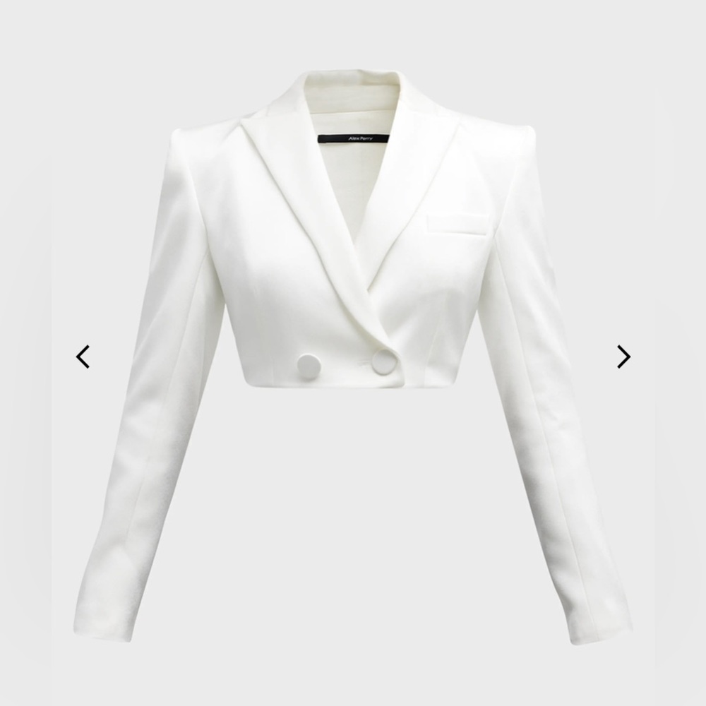 Parker Strong-Shoulder Double-Breasted Crop Blazer - Picture 1 of 7